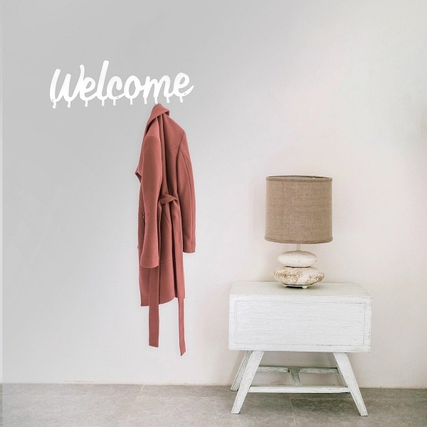 Wieszak ścienny Welcome biały - Intesi